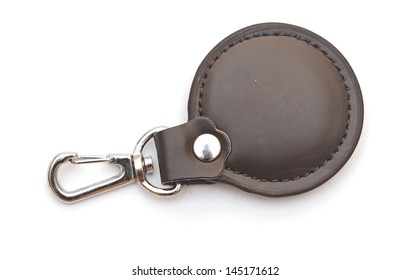 Leather Key Chain Isolated On White Background