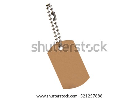 Leather Keychain with handmade. keychain on white background.