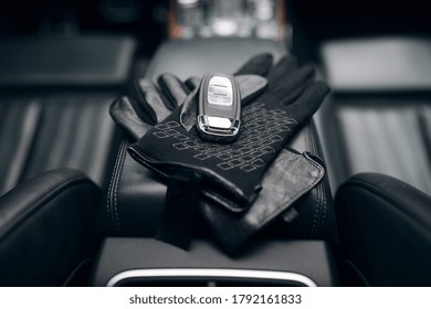 Leather Racing Gloves And Car Ignition Key