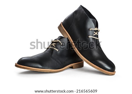 Leather shoes isolated on white background -including clipping path