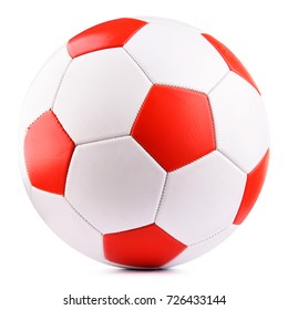 Leather Soccer Ball Isolated On White Background.