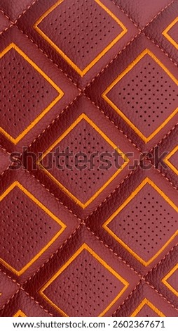 Leather stitched  with pattern, leather red  texture or background