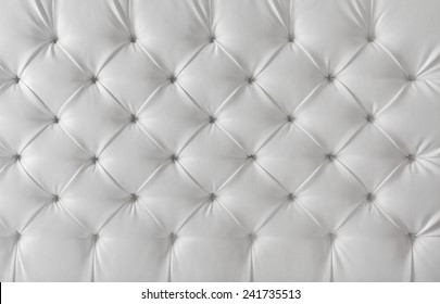 Leather Upholstery White Sofa Texture, Tufted Upholstery Pattern Background