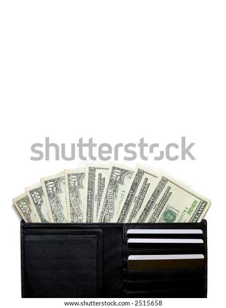 Leather Wallet Full Money On Vertical Stock Image Download Now