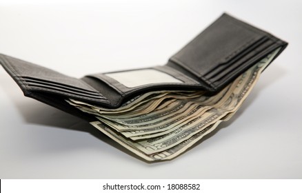 Leather Wallet Stuffed With Cash