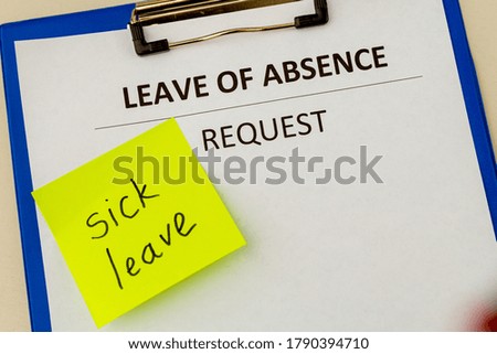 Leave of absence request statement form.