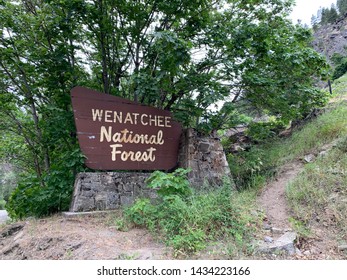 Leavenworth Washington 06-20-2019. Wenatchee National Forest Sign.