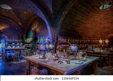 LEAVERDEN, UK - January 23rd 2017; Potions classroom at the Making of Harry Potter Studio