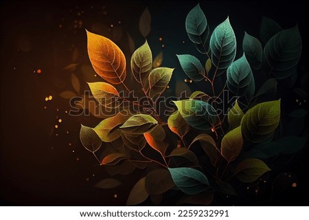 Leaves bokeh background. Floral background