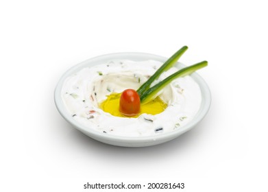 Lebanese Food Of Labneh Yogurt Cheese 