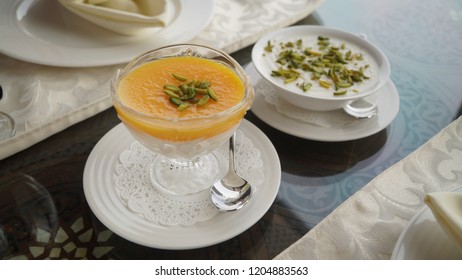 Lebanese Rice Pudding Dessert With Pistachio