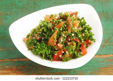 Lebanese Salad In White Dish