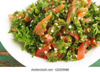 Lebanese Salad In White Dish