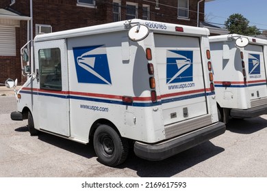 Lebanon - Circa June 2022: USPS Post Office Mail Trucks. The Post Office Is Responsible For Providing Mail Delivery.