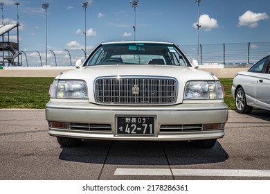 Lebanon, TN - May 14, 2022: Low Perspective Front View Of A 1996 Toyota Crown Majesta Sedan At A Local Car Show.