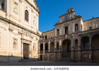 Lecce View Of South Italian Heritage Site. Cityscape Of A Unique Mediterranean Jewel.