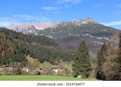 Lech valley, Tyrol, Hornbach village, Tirol, scenic mountain view, rocks, forest