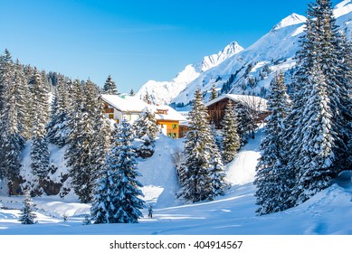 Lech Winter Landscape Scene, Austria