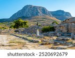 Lechaion Road at Ancient Corinth archaeological site in Greece.