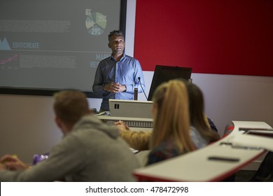 Lecture In A Darkened University Lecture Theatre, Student POV