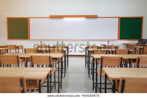 Lecture Room School Empty Classroom Desks Stock Photo Edit Now