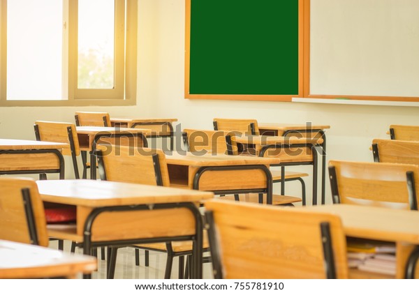 Lecture Room School Empty Classroom Desks Stock Photo Edit Now