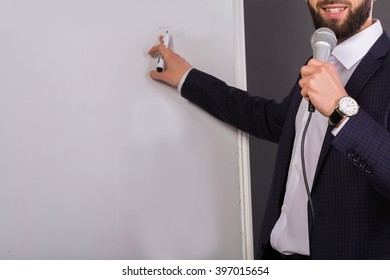 Lecturer in the process of public speaking - Shutterstock ID 397015654