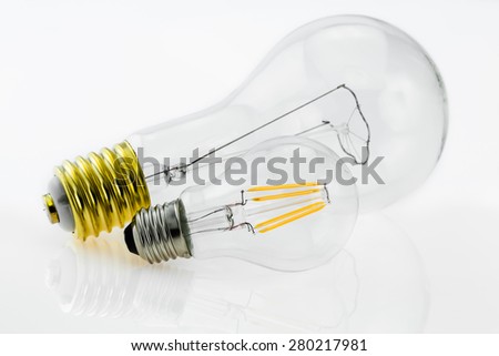 LED bulb E27 10W compared with 300W tungsten E40