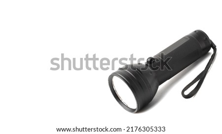 led flashlight on white background