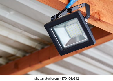 LED flood light, spot light on the top of the roof