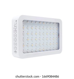 LED grow light panel isolated on a white background. Indoor grow light for medical plants and greenhouse. side view.