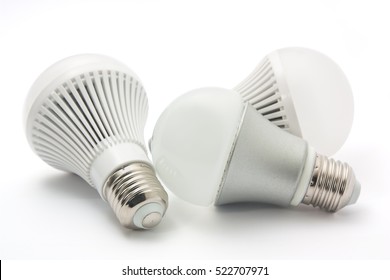 LED light bulbs on a white background.