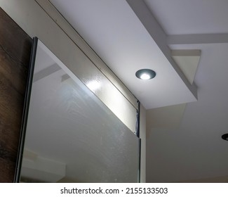 Led Light On A Modern Molding Ceiling