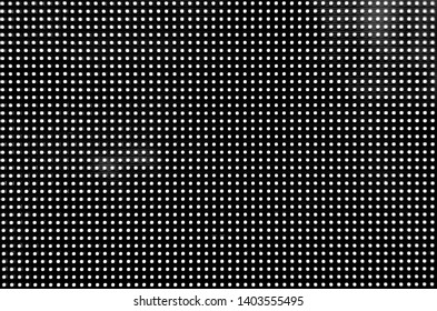 LED Light Panel Switched Off,  Repetitive Pattern Of LED Diodes On Black Background.