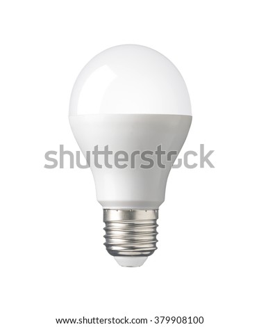 LED, New technology light bulb isolated on white background, Energy super saving electric lamp is good for environment. Realistic photo image with clipping path