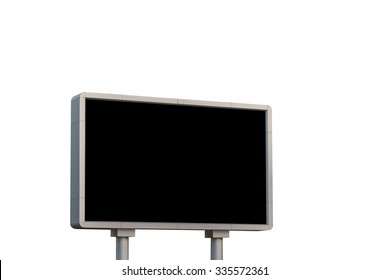 led sign board on white background, clipping path