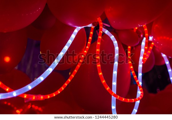 Led String Lights Hanging Ceiling Filled Stock Photo Edit