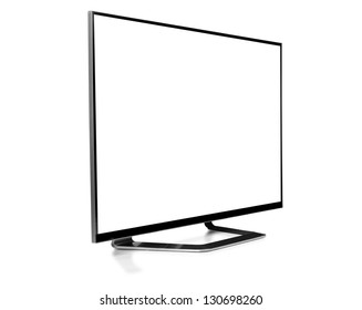 Led Tv. Against White Background.