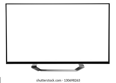 Led Tv. Against White Background.