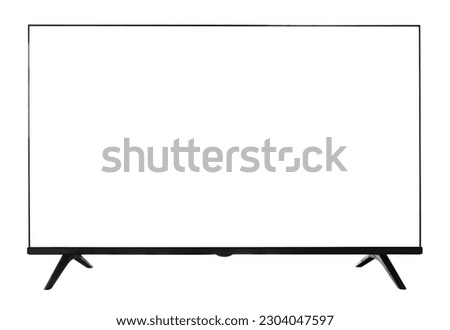 LED TV with blank screen isolated on a white background (with clipping path)
