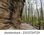 The Ledges area at Cuyahoga Valley National Park. The Ledges Trail circles a plateau of striking rock formations and provides stunning views along the way in Virginia Kendall Park. 