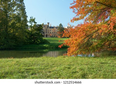 Lednice.  Autumn in the chateau park. South Moravia. Czech Republic. Europe.