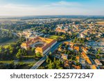 Lednice Chateau with beautiful gardens and parks. Lednice Valtice Landscape, South Moravian region. UNESCO World Heritage Site.