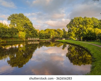 Leeds And Liverpool Canal In Evening Light, Chorley, Lancashire, UK