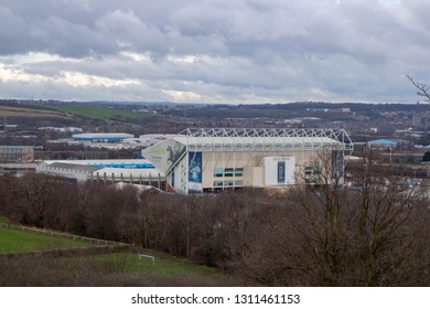 Leeds UK 10th Feb 2019: Aerial Photo Of Elland Road Football Club, Taken In Leeds West Yorkshire