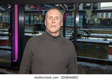 Leeds UK, 14th Oct 2021: The famous Mark Berry, better known as Bez, is an English percussionist, dancer, DJ and media personality. He is best known as a member of the rock bands Happy Mondays