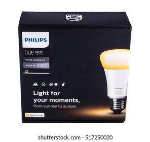 LEEDS, UK - 16 NOVEMBER 2016.  Philips Hue White Ambience Smart Lighting