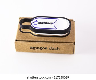 LEEDS, UK - 16 NOVEMBER 2016.  Amazon Dash Button