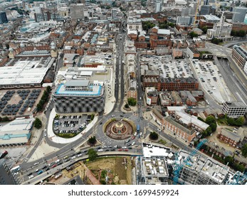 Leeds UK, 1st Aug 2018: Aerial Photo Of The John Lewis & Partners Shopping Centre Known As Victoria Gate With Large Carpark Located In The Leeds City Centre West Yorkshire UK