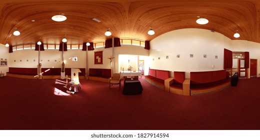 Leeds  UK, 27th July 2020: 360 Degree Panoramic Sphere Photo Of The School In Leeds West Yorkshire Showing The British Class Room Chapple